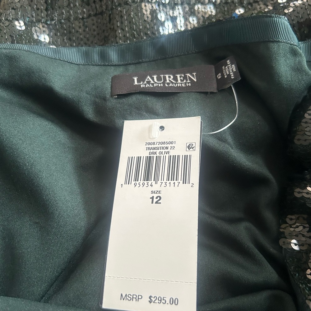 Ralph Lauren Dark Olive Sequin Skirt - Picture 2 of 3